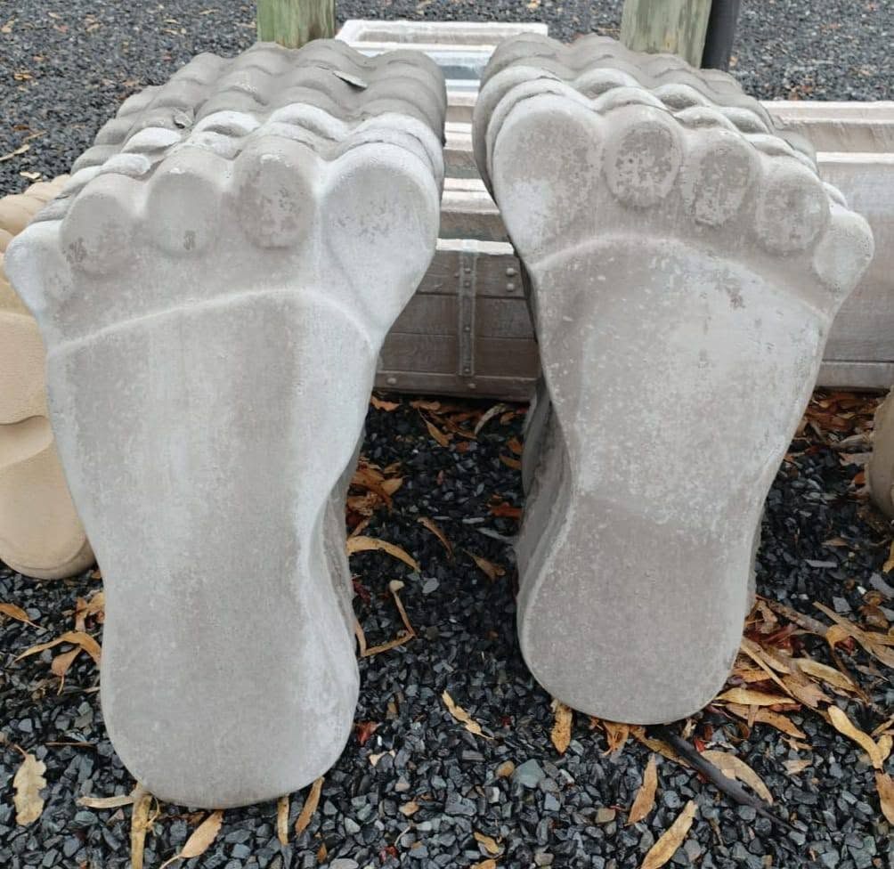 Footstep shaped concrete pavers